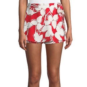 JOA Wrap Tie Skort Red Floral Size Large Gameday